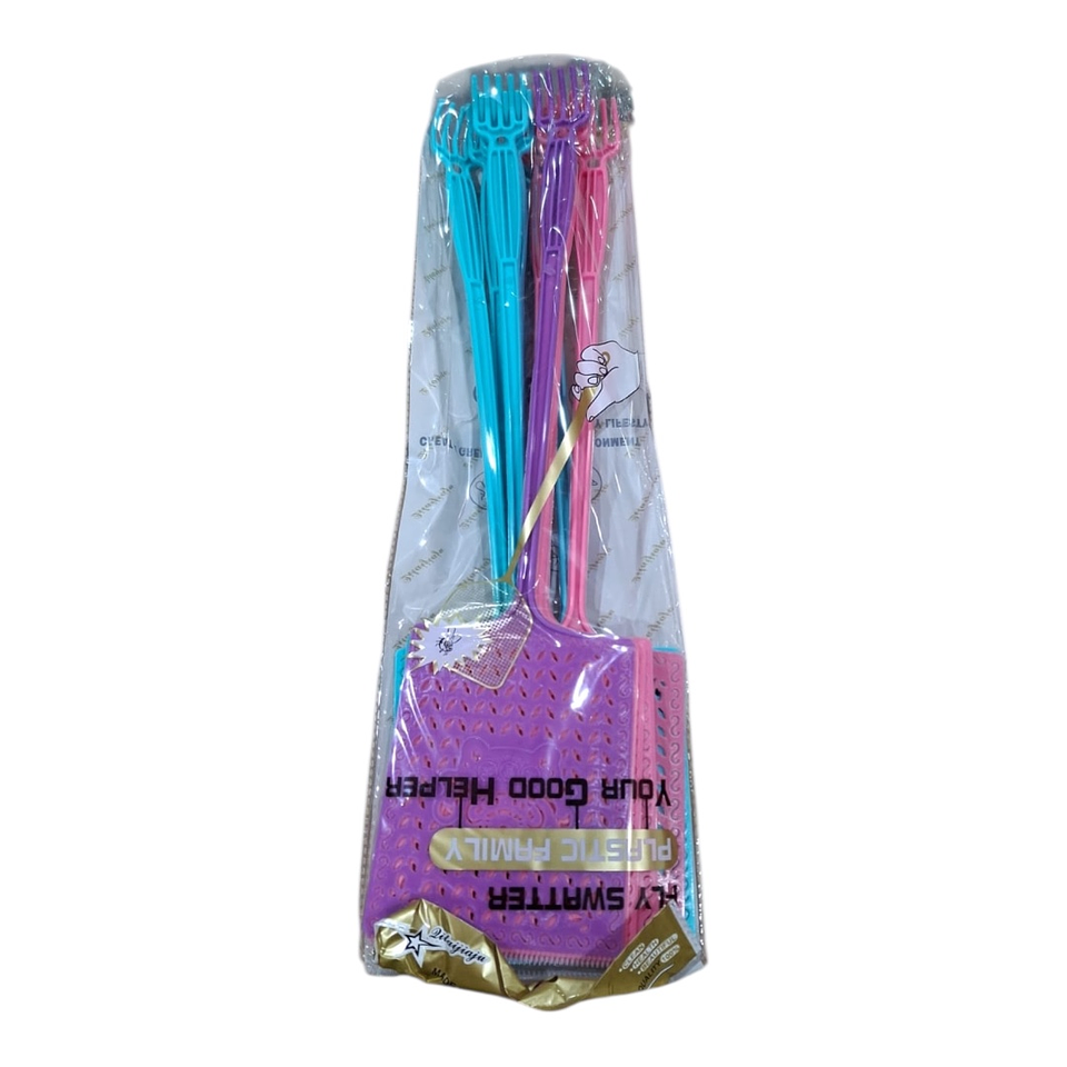 MATA MOSCA DE PLÁSTICO CON RASCADOR PQT 10UNDS 2