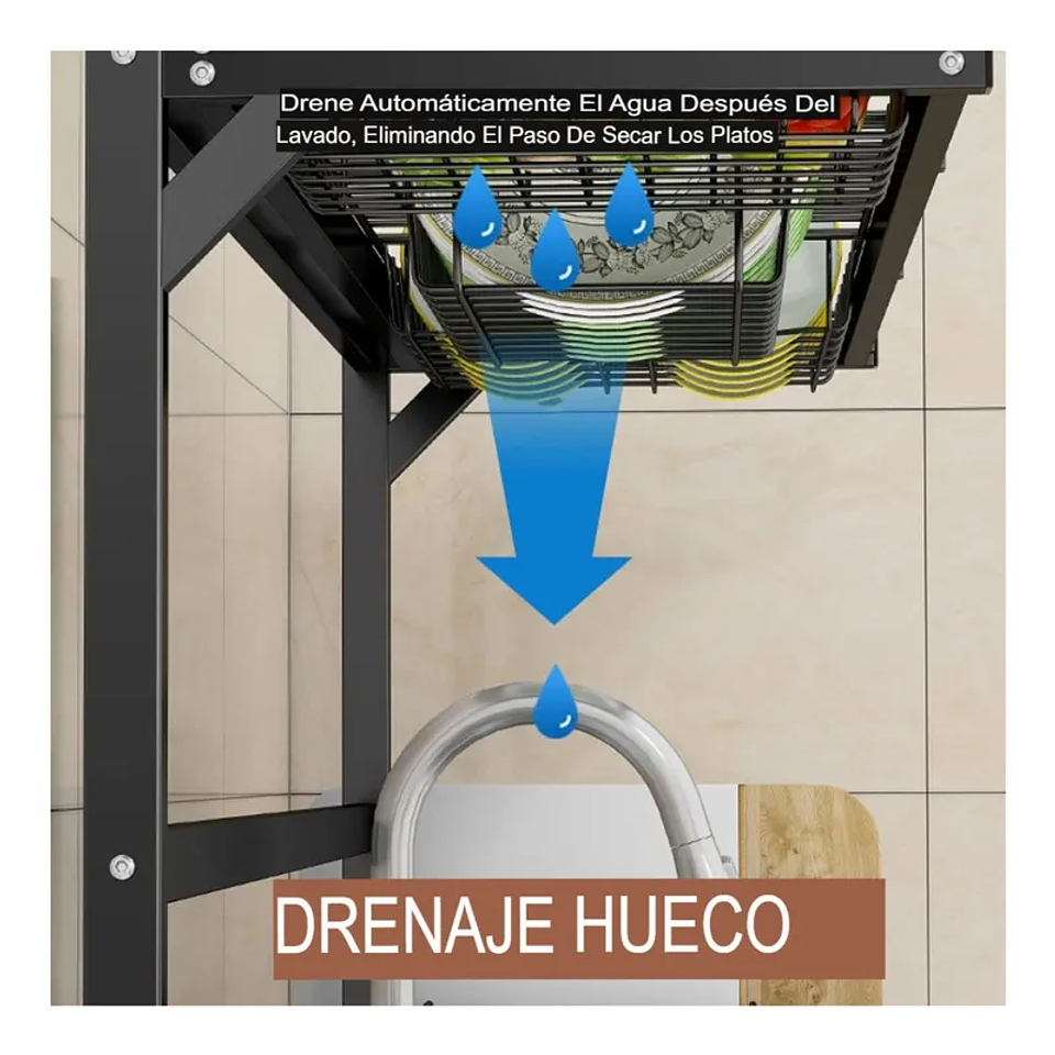 RACK ESCURRIDOR DE PLATOS SOBRE EL FREGADERO MULTIFUNCIONAL 3