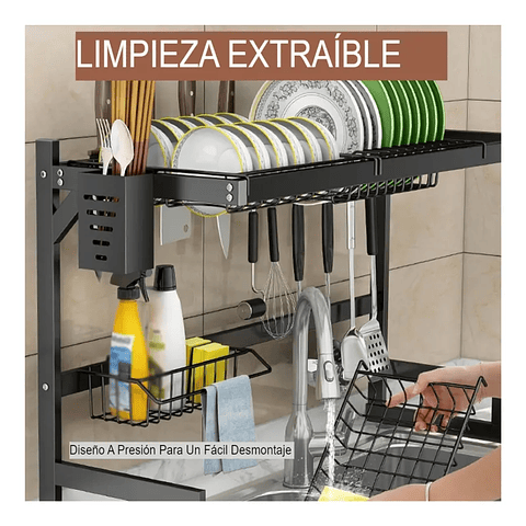RACK ESCURRIDOR DE PLATOS SOBRE EL FREGADERO MULTIFUNCIONAL