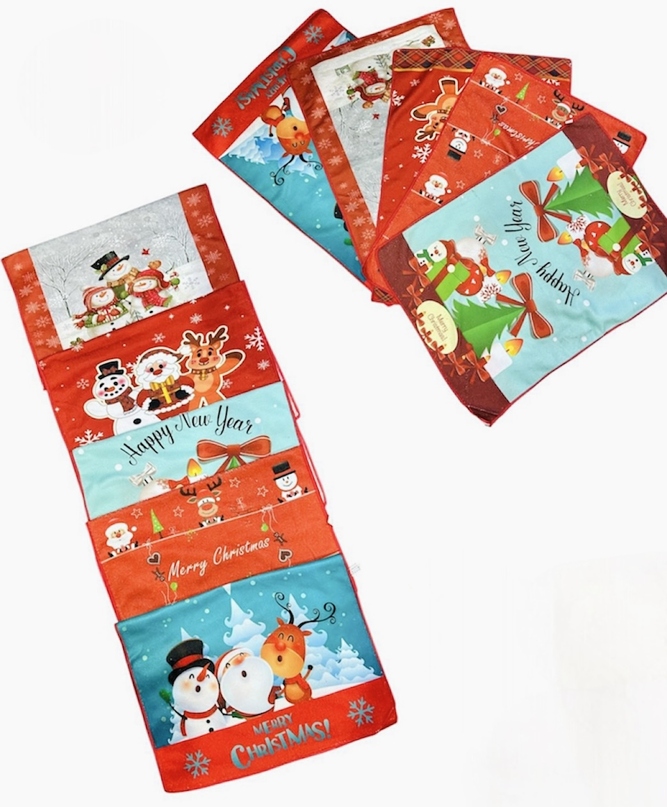 DOCENA PAÑO COCINA MICROFIBRA NAVIDAD DE 40x60CM  1