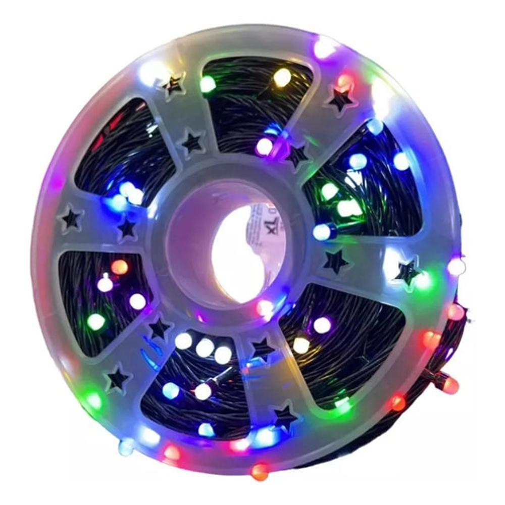 CARRETE DE LUCES PUNTO ARROZ MULTICOLOR 50 METROS
