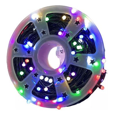 CARRETE DE LUCES PUNTO ARROZ MULTICOLOR 50 METROS