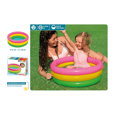 PISCINA INFLABLE BEBÉ REDONDA 61CM