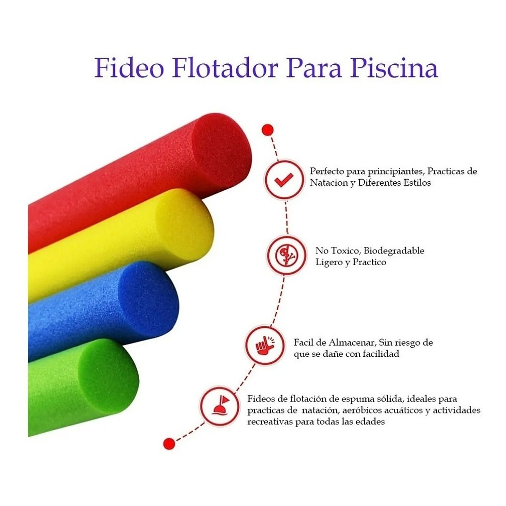 FLOTADOR TALLARÍN DE ESPUMA COLORES 1.5MX6CM