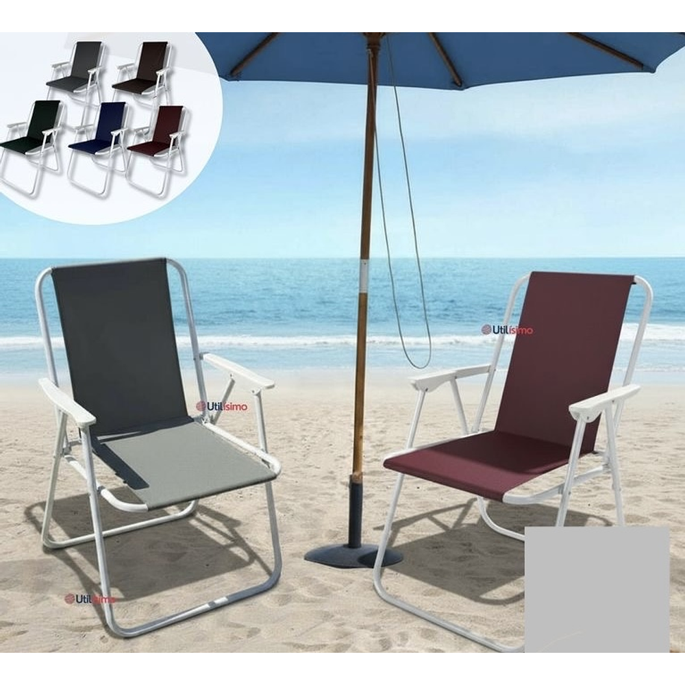 SILLA PLEGABLE DE PLAYA COLOR LISO