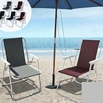 SILLA PLEGABLE DE PLAYA COLOR LISO