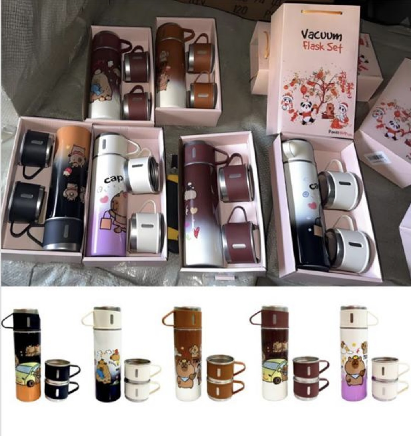 TERMO + 3 TAZAS CAPYBARA 1