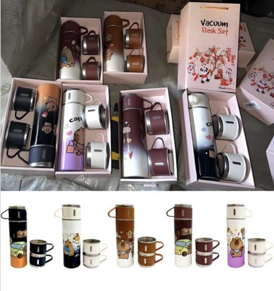 TERMO + 3 TAZAS CAPYBARA 1