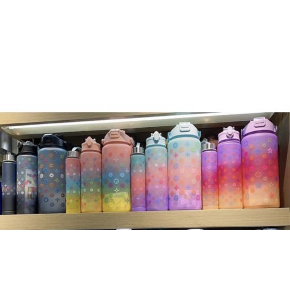 SET DE 3 BOTELLAS DISEÑO LV COLORES 