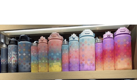 SET DE 3 BOTELLAS DISEÑO LV COLORES 