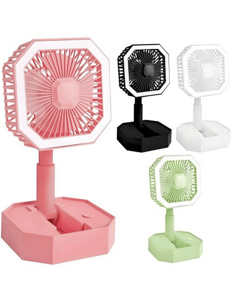 VENTILADOR INALÁMBRICO CON LÁMPARA RECARGABLE