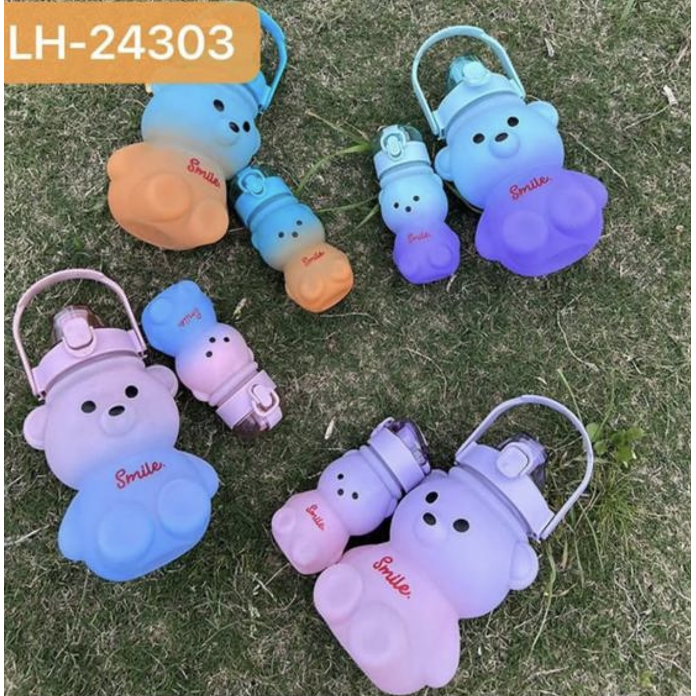 BOTELLA DOBLE DE OSITO CON COLGANTE