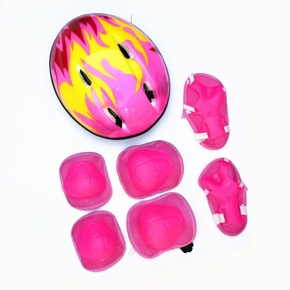 SET PROTECCCION ANTI CAÍDA NIÑO CASCO-RODILLERA-CODERA- CUBRE MANOS 1