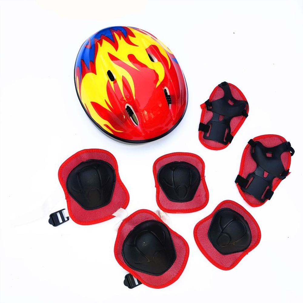 SET PROTECCCION ANTI CAÍDA NIÑO CASCO-RODILLERA-CODERA- CUBRE MANOS