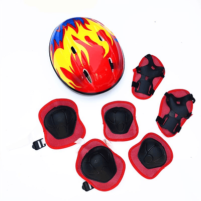 SET PROTECCCION ANTI CAÍDA NIÑO CASCO-RODILLERA-CODERA- CUBRE MANOS