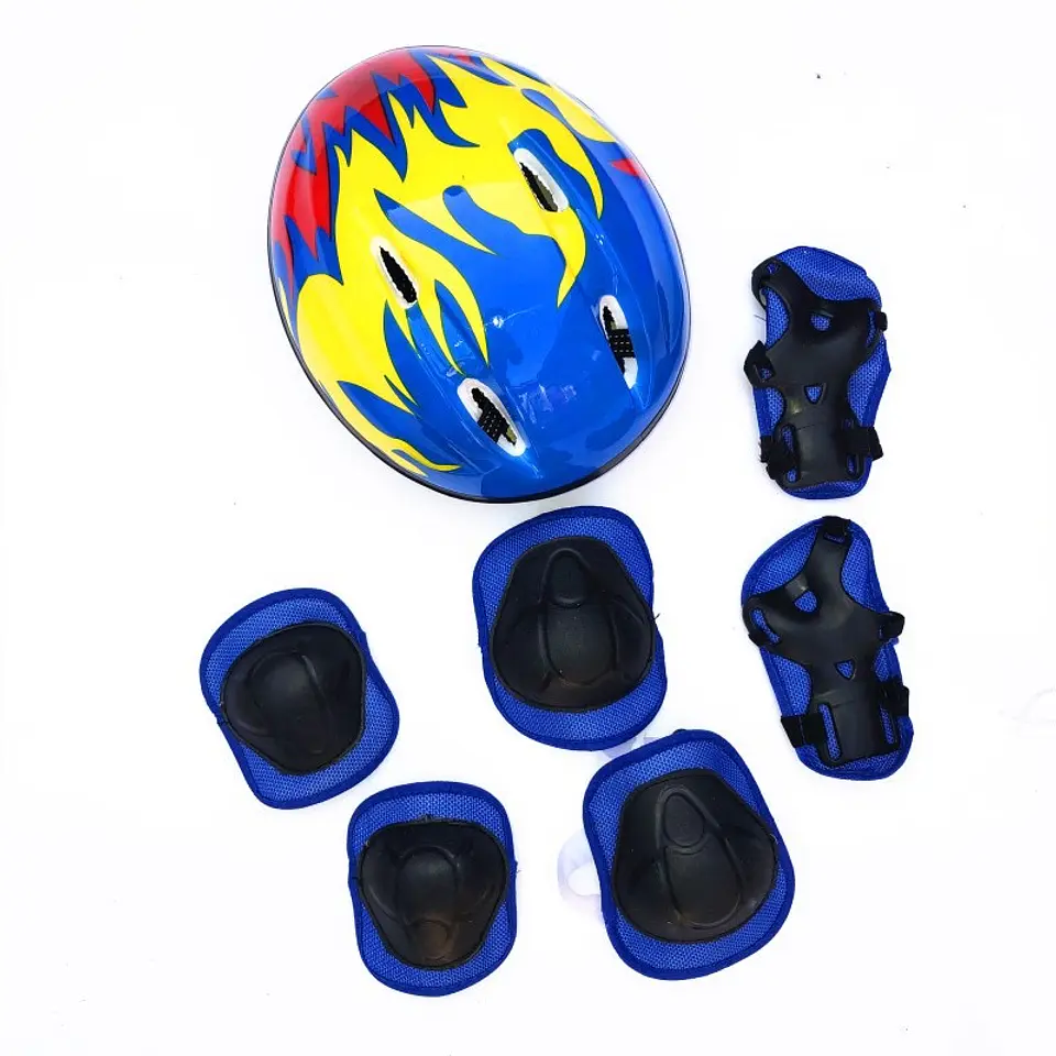 SET PROTECCCION ANTI CAÍDA NIÑO CASCO-RODILLERA-CODERA- CUBRE MANOS 4