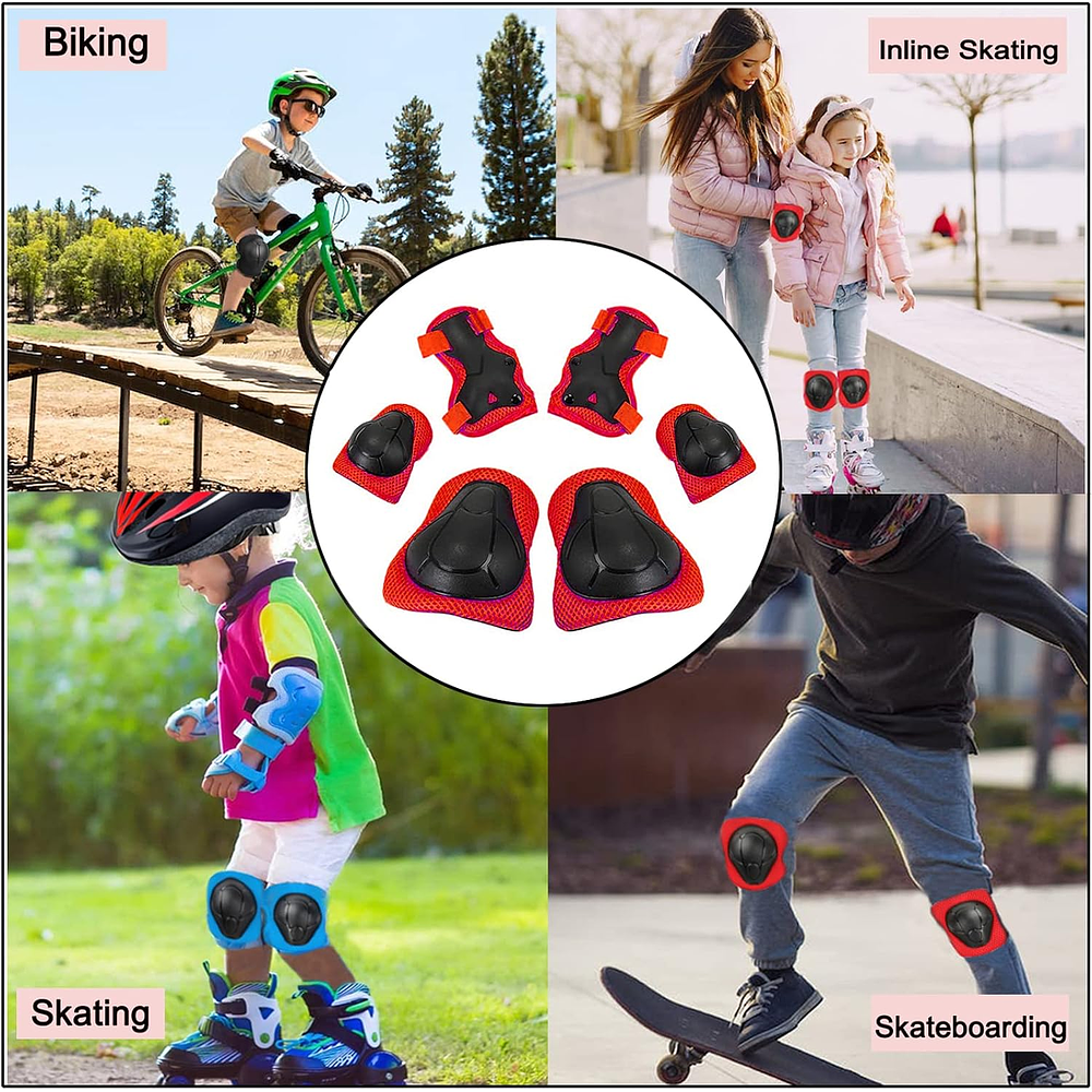 SET PROTECCCION ANTI CAÍDA NIÑO CASCO-RODILLERA-CODERA- CUBRE MANOS