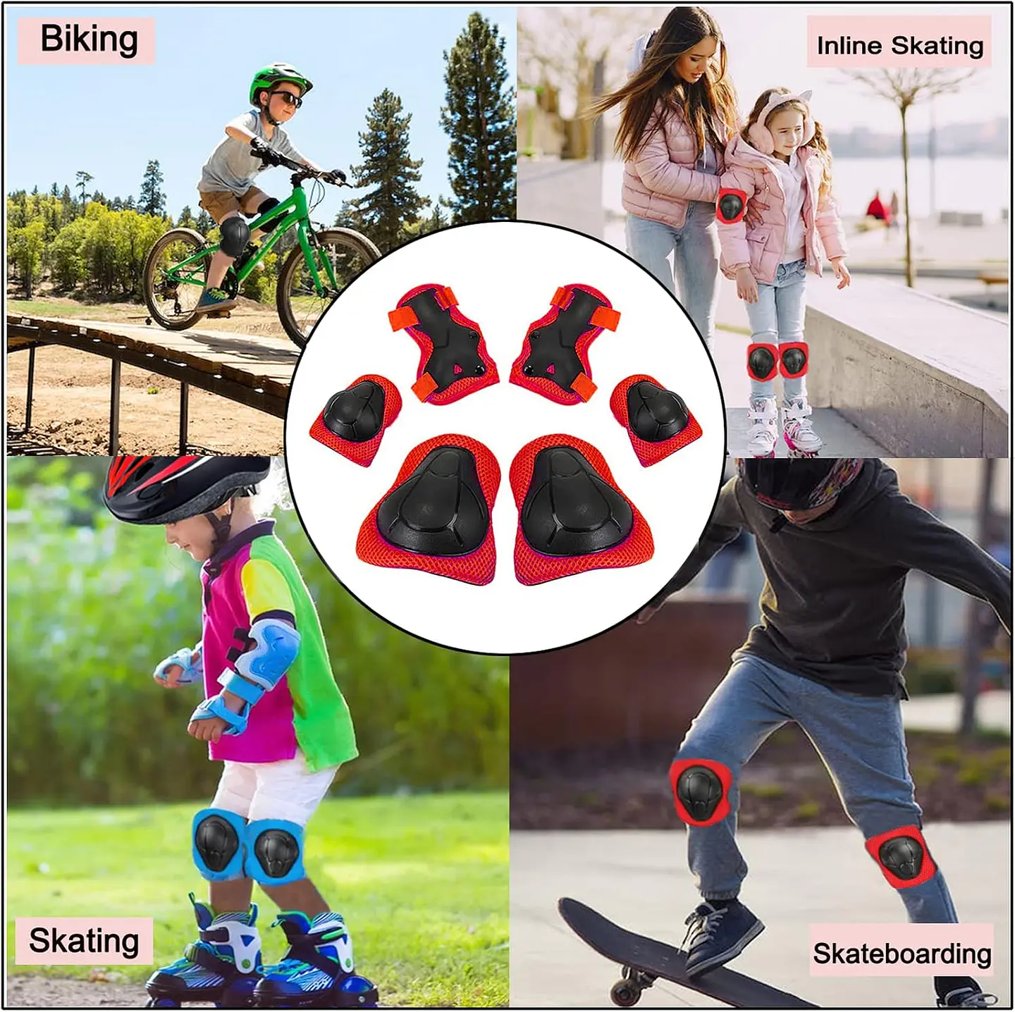 SET PROTECCCION ANTI CAÍDA NIÑO CASCO-RODILLERA-CODERA- CUBRE MANOS 5