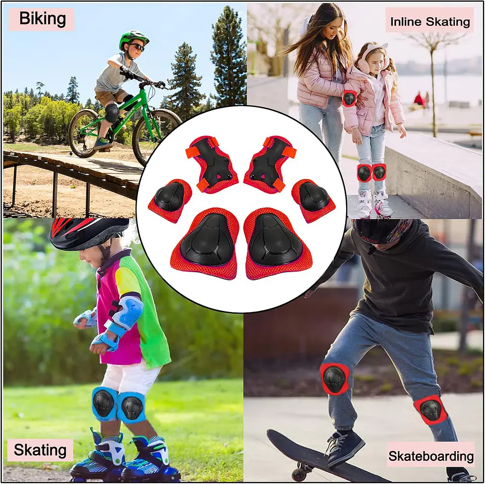 SET PROTECCCION ANTI CAÍDA NIÑO CASCO-RODILLERA-CODERA- CUBRE MANOS 5