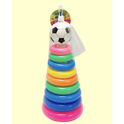 TORRE DE AROS PARA BEBES DE COLORES 