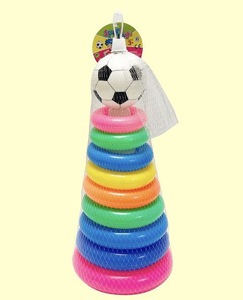 TORRE DE AROS PARA BEBES DE COLORES 