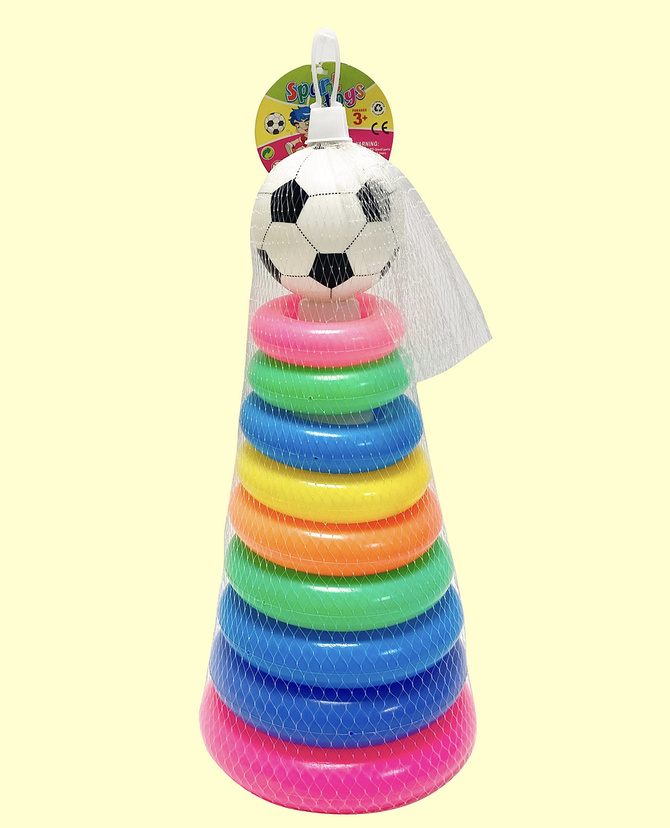 TORRE DE AROS PARA BEBES DE COLORES  1