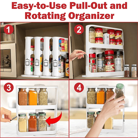 ORGANIZADOR GIRATORIO MULTIUSOS DE 2 NIVELES 