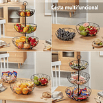 FRUTERO CANASTO DE 3 NIVELES DE METAL