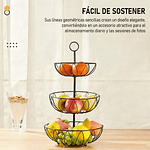 FRUTERO CANASTO DE 3 NIVELES DE METAL