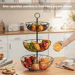 FRUTERO CANASTO DE 3 NIVELES DE METAL