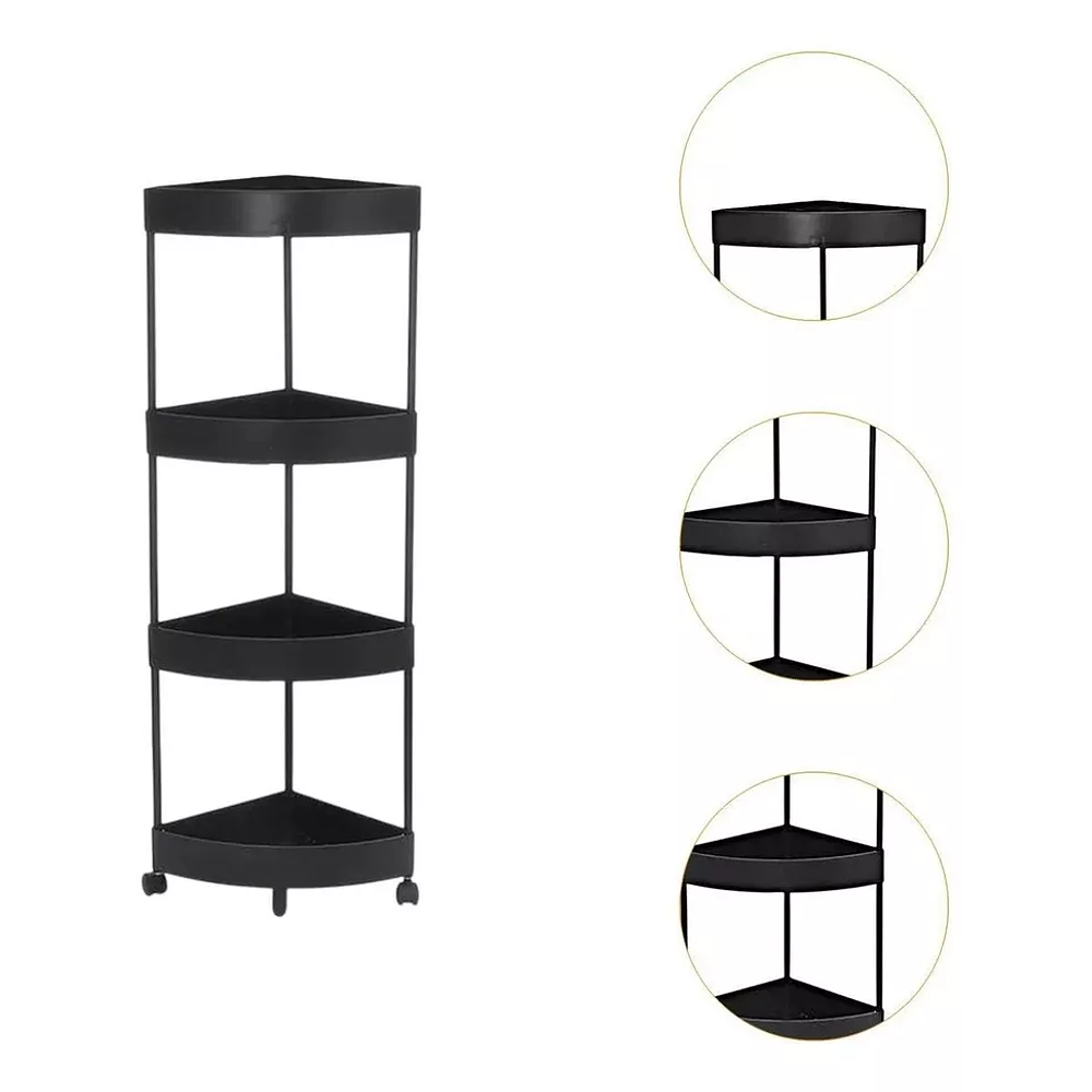 ESQUINERO ORGANIZADOR CARRITO RODANTE 4 NIVELES MULTIFUNCIONAL 90X34X24CM