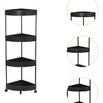 ESQUINERO ORGANIZADOR CARRITO RODANTE 4 NIVELES MULTIFUNCIONAL 90X34X24CM