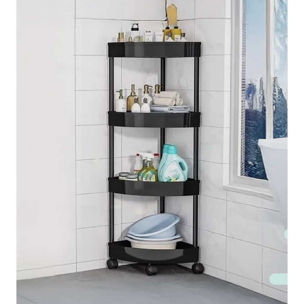 ESQUINERO ORGANIZADOR CARRITO RODANTE 4 NIVELES MULTIFUNCIONAL 90X34X24CM