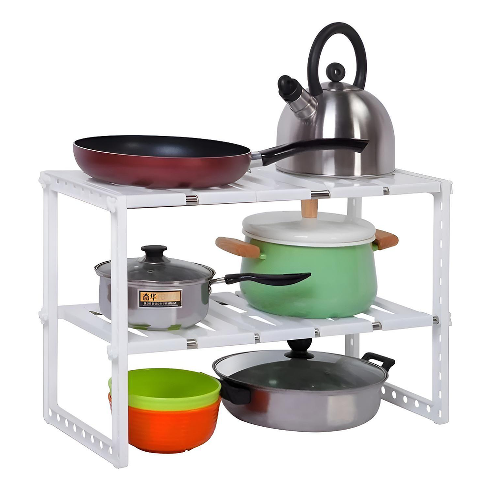 MUEBLE ORGANIZADOR ESTANTE DE COCINA AJUSTABLE 50 A 70CM BLANCO