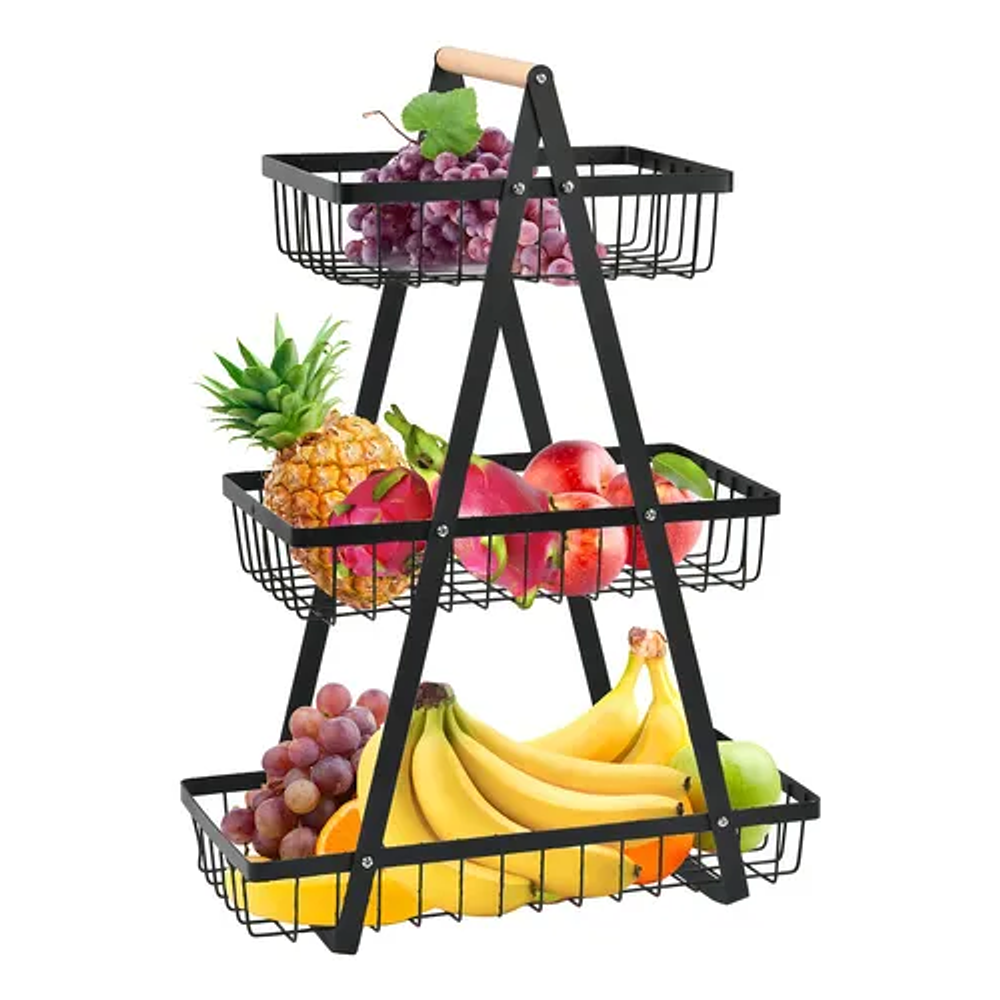 CESTA DE METAL FRUTERO 3 NIVELES 