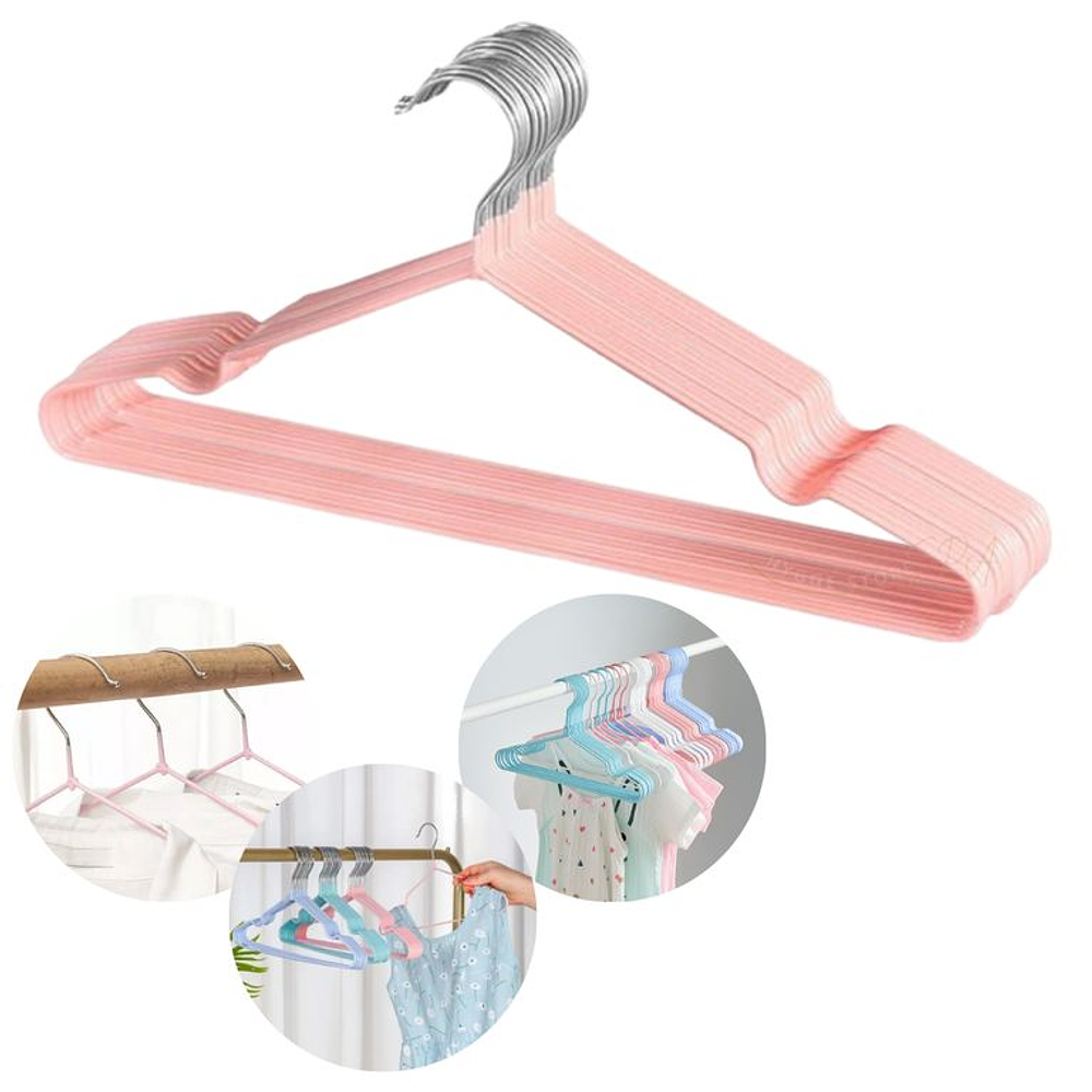SET DE 10 COLGADORES DE ROPA ANTIDESLIZANTE 
