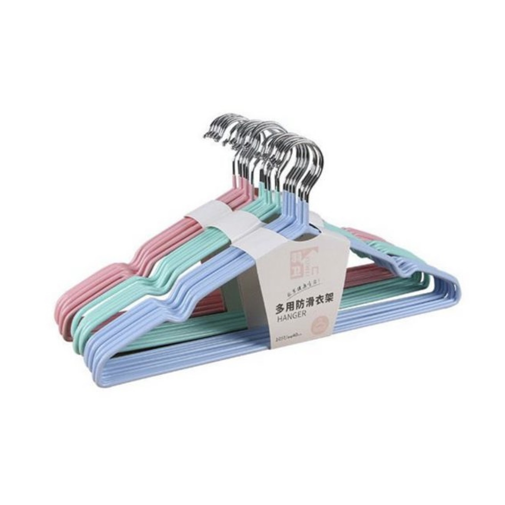 SET DE 10 COLGADORES DE ROPA ANTIDESLIZANTE 