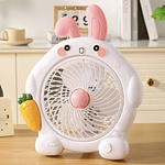 VENTILADOR DE ESCRITORIO CONEJO BLANCO 35x30CM 220V 30W