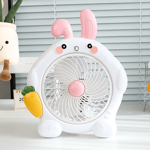 VENTILADOR DE ESCRITORIO CONEJO BLANCO 35x30CM 220V 30W