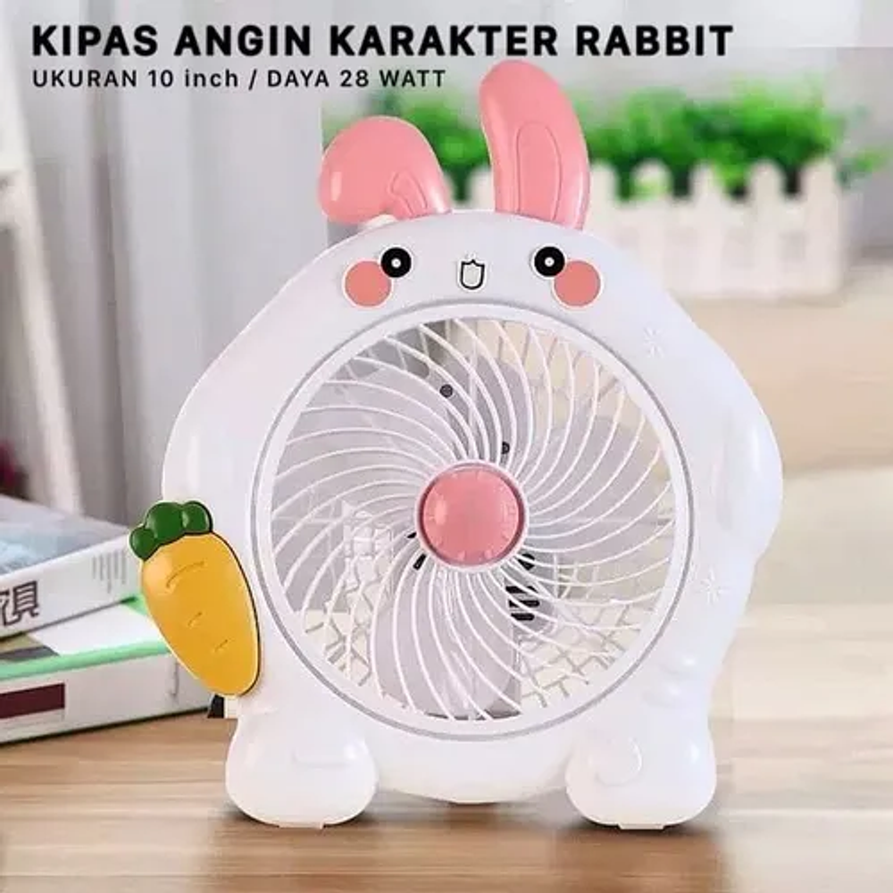 VENTILADOR DE ESCRITORIO CONEJO BLANCO 35x30CM 220V 30W