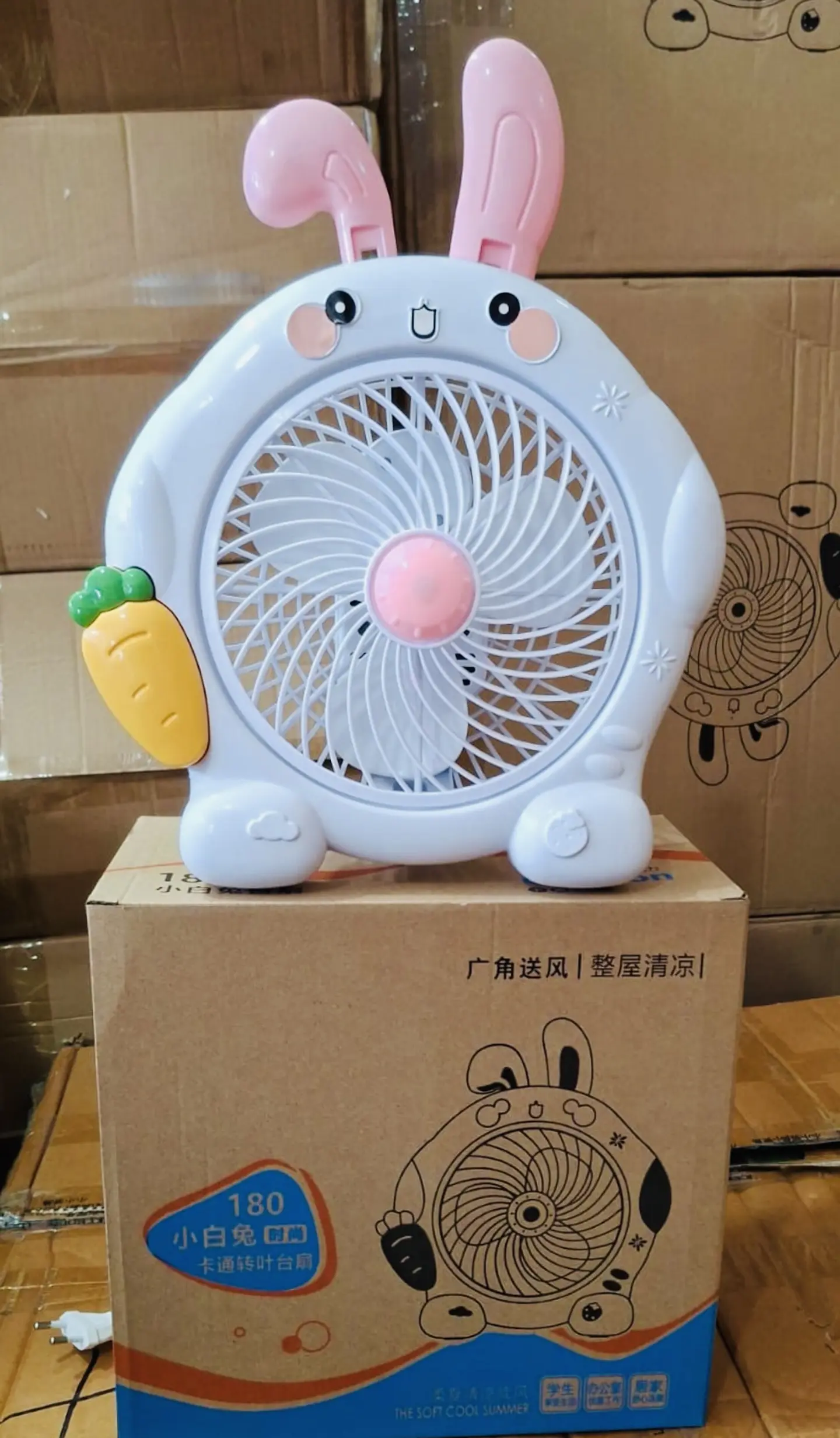 VENTILADOR DE ESCRITORIO CONEJO BLANCO 35x30CM 220V 30W 5