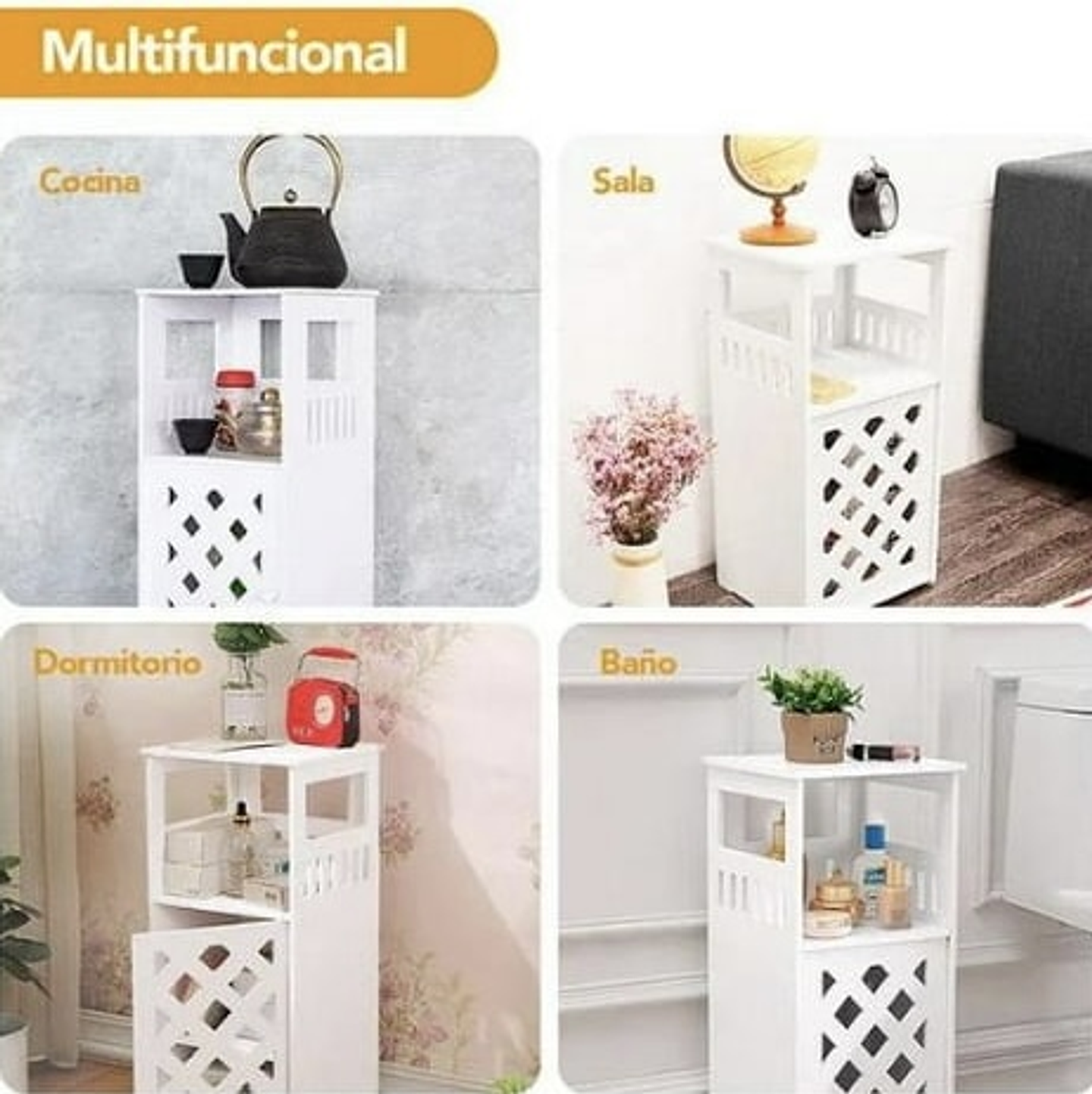 MUEBLE ESTANTE ORGANIZADOR MULTIUSO DE MDF 55x22x24CM 3