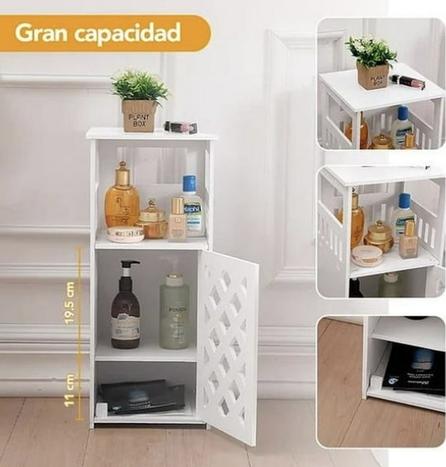 MUEBLE ESTANTE ORGANIZADOR MULTIUSO DE MDF 55x22x24CM 4