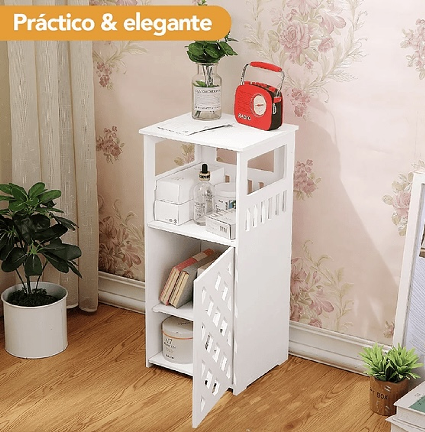 MUEBLE ESTANTE ORGANIZADOR MULTIUSO DE MDF 55x22x24CM 1