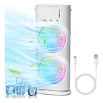 VENTILADOR DOBLE CON HUMIDIFICADOR Y LUCES RGB 