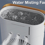 VENTILADOR DOBLE CON HUMIDIFICADOR Y LUCES RGB 