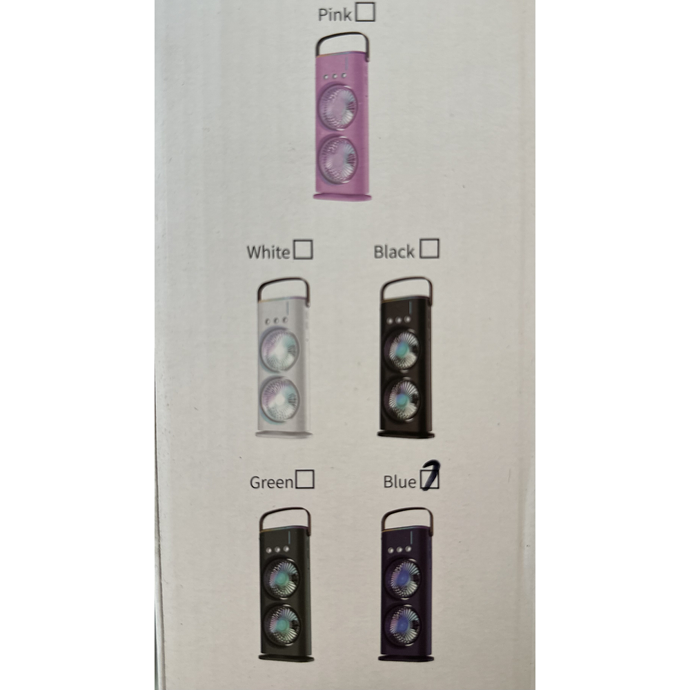 VENTILADOR DOBLE CON HUMIDIFICADOR Y LUCES RGB 