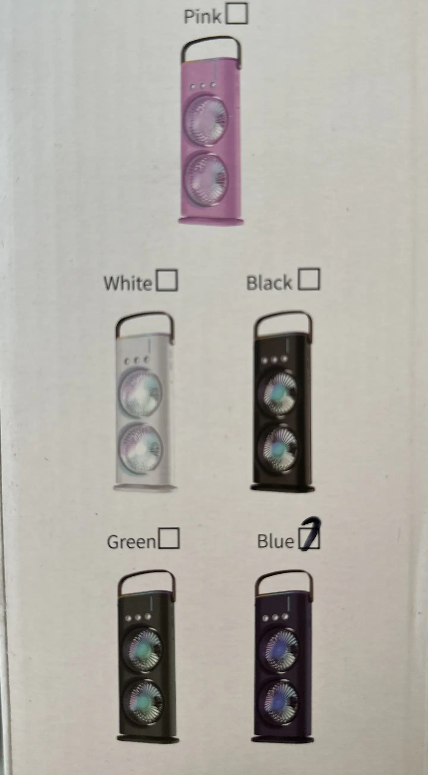 VENTILADOR DOBLE CON HUMIDIFICADOR Y LUCES RGB  8