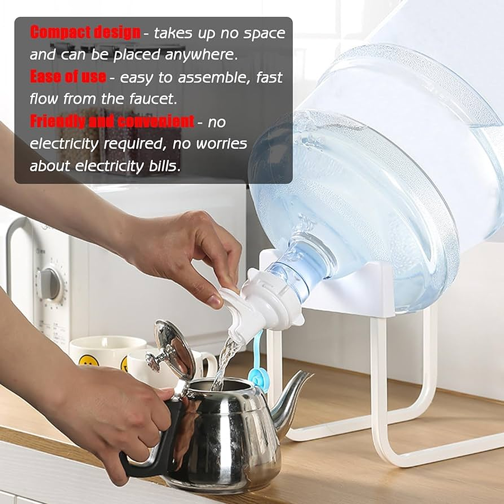 SOPORTE DISPENSADOR RACK PARA BIDON DE AGUA + BOQUILLA 