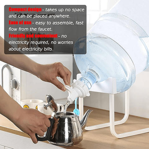 SOPORTE DISPENSADOR RACK PARA BIDON DE AGUA + BOQUILLA 